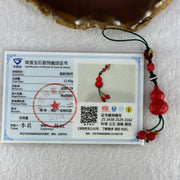 Natural Red Cinnabar Hulu Handphone Charm 11.60g 24.6 by 15.8mm - Huangs Jadeite and Jewelry Pte Ltd