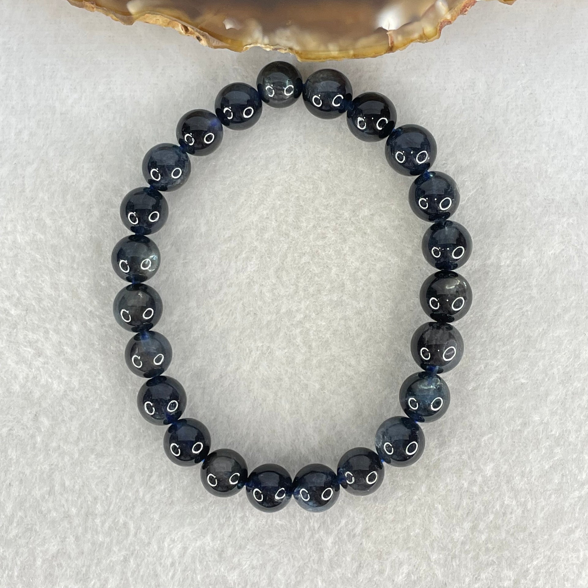 Good Grade Natural Devils Blue Beryl Aquamarine Beads Bracelet 18.95g 16cm 8.8mm 23 Beads - Huangs Jadeite and Jewelry Pte Ltd