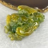 Grand Master Type A Green with Yellow Jadeite Flying Pixiu with Baby 飞天貔貅 for Ultimate Luck, Wealth, Protection 166.0g 82.0 by 45.2 by 31.8mm - Huangs Jadeite and Jewelry Pte Ltd