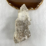 Natural Clear Quartz Rough Irregular Shape Display in Wooden Stand 359.1g 81.0 by 87.0 by 122.0mm - Huangs Jadeite and Jewelry Pte Ltd