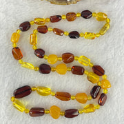 Natural Mixed Color Amber Beads Necklaces 18.16g 60cm 18.8 by 10.2 by 4.8mm, 11.2 by 7.1 by 5.5mm 35pcs - Huangs Jadeite and Jewelry Pte Ltd