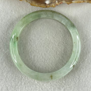 Type A Light Green with Green Patches Jadeite Bangle 43.14g Inner Diameter 53.2mm 10.6 by 8.0mm (Slight Internal Lines) - Huangs Jadeite and Jewelry Pte Ltd