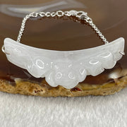 Type A Semi Icy Faint Lavender Jadeite Flower Charm in S925 Sliver Bracelets 13.70g 53.0 by 12.8 by 13.5mm - Huangs Jadeite and Jewelry Pte Ltd