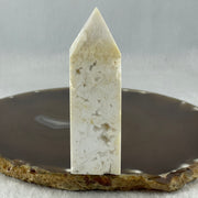 Natural White Agate Crystal Tower Display 88.20g 25.2 by 24.1 by 78.6mm - Huangs Jadeite and Jewelry Pte Ltd