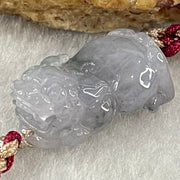 Type A Faint Lavender with Wuji Grey Black Jadeite Male Pixiu String Bracelet 6.07g 13cm 20.5 by 12.2 by 8.9mm - Huangs Jadeite and Jewelry Pte Ltd