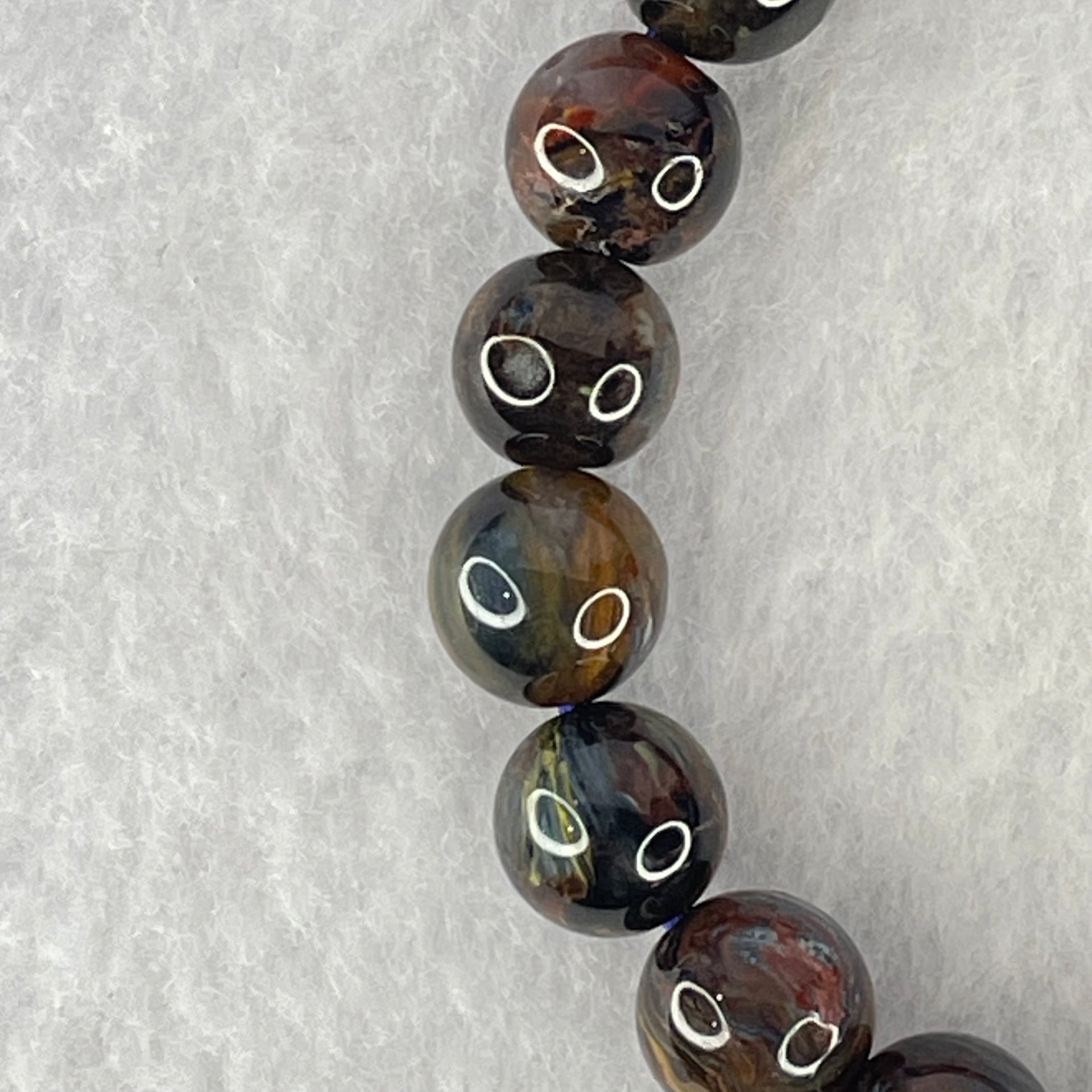 Good Grade Natural Petersite Beads Bracelet 19.87g 16cm 8.8mm 22 Beads - Huangs Jadeite and Jewelry Pte Ltd