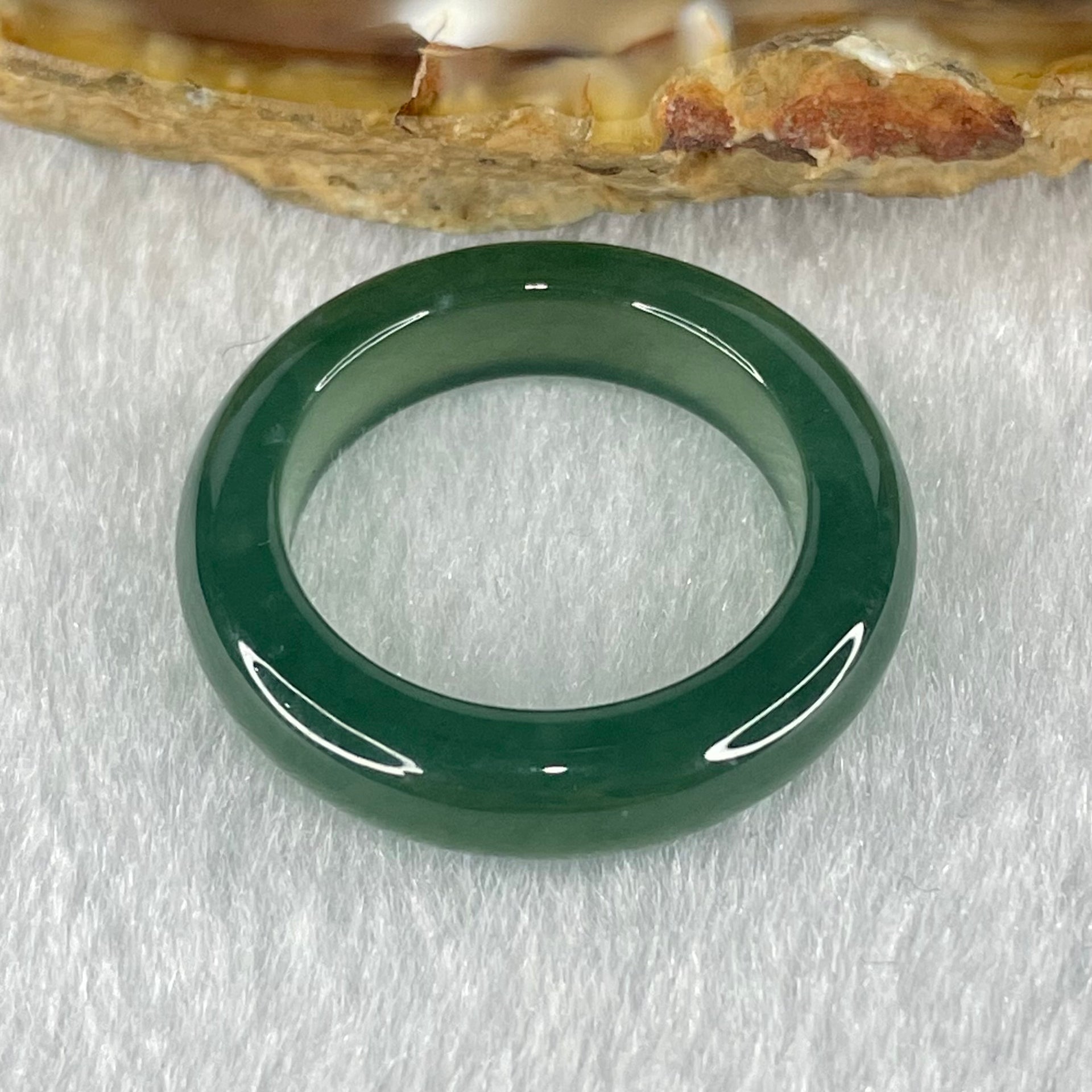 Type A Icy Blueish Green Jadeite Ring 3.86g 5.1 by 4.4mm US7.4 HK16.2 - Huangs Jadeite and Jewelry Pte Ltd