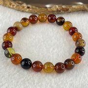 Natural Muti Color Amber Beads Bracelet 7.90g 16cm 8.8mm 22 Beads - Huangs Jadeite and Jewelry Pte Ltd
