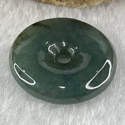 Type A Dark Blueish Green Jadeite Ping An Kou Donut Pendant 4.74g 21.3 by 5.0mm - Huangs Jadeite and Jewelry Pte Ltd