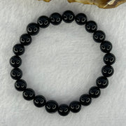 Natural Black Amber Beads Bracelet 6.94g 15cm 8.8mm 23 Beads - Huangs Jadeite and Jewelry Pte Ltd