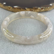 Natural Pink with Purple Flower Agate Set Oval Bangle 101.87g Inner Diameter 56.0mm 11.2 by 7.2mm - Huangs Jadeite and Jewelry Pte Ltd