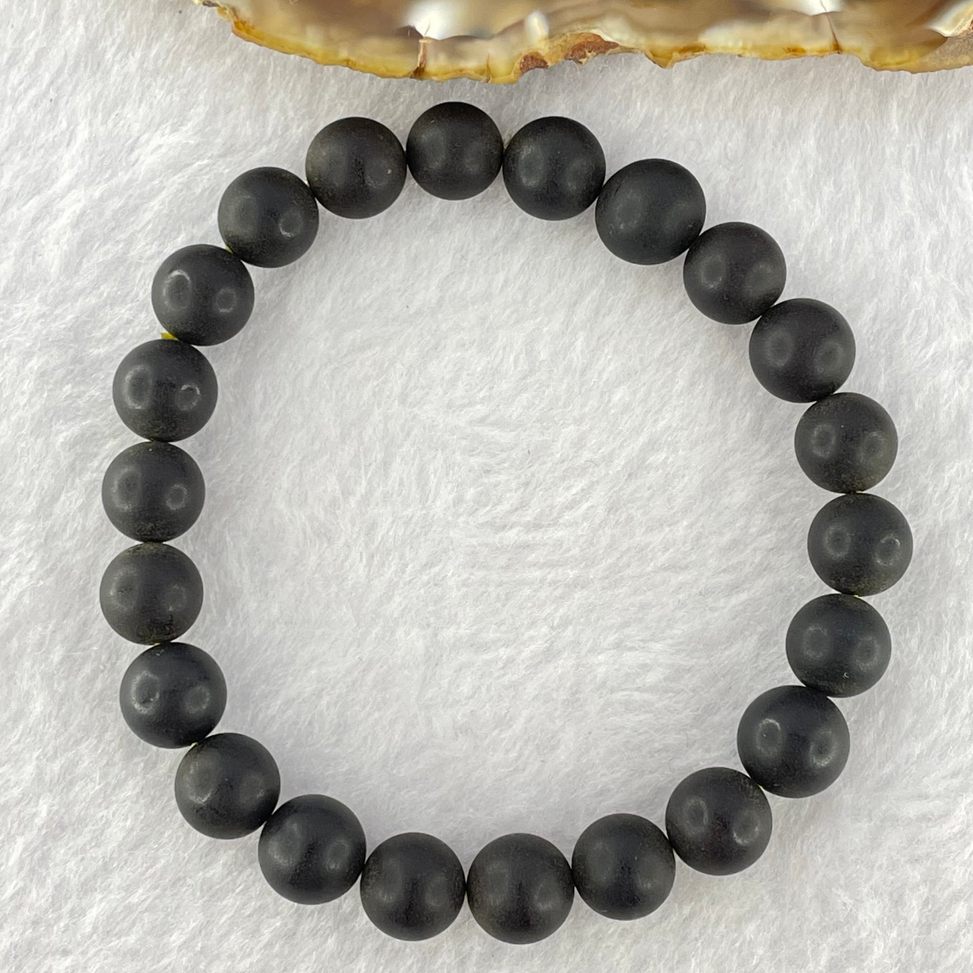 Natural Iron Blood King Amber Beads Bracelet 天然铁血王琥珀手链 8.16g 16.5cm 9.4mm 22 Beads - Huangs Jadeite and Jewelry Pte Ltd