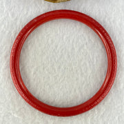Natural Red Cinnabar Bangle with Inscription Inner Diameter 59.8mm 17.39g 6.3 by 6.3mm - Huangs Jadeite and Jewelry Pte Ltd