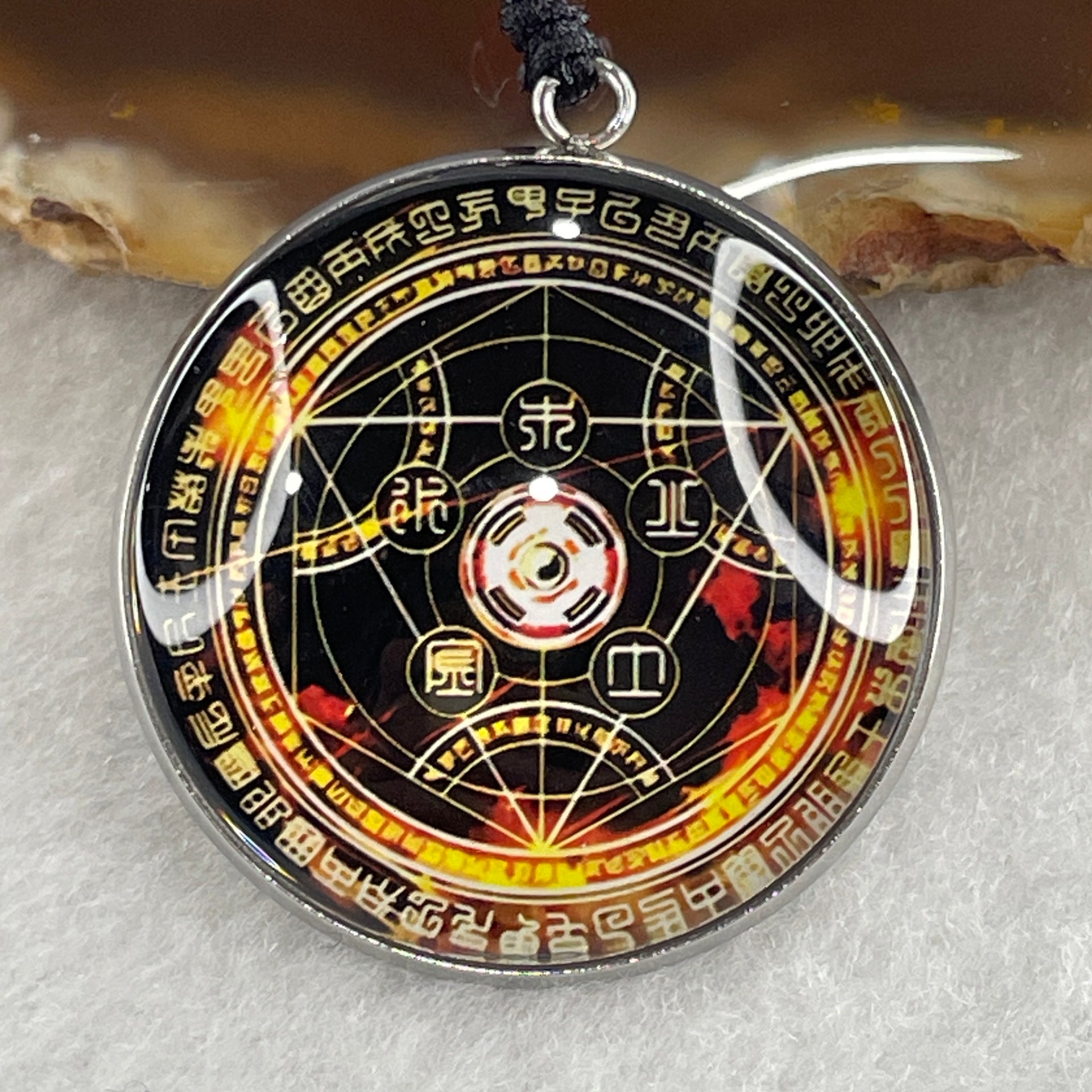 2026 Year of the Fire Horse Consecrated Six-pointed Seven Star Fortune Amulet for Luck Prosperity and Protection in Black string Adjustable Necklace 10.86g 31.7 by 7.3mm - Huangs Jadeite and Jewelry Pte Ltd