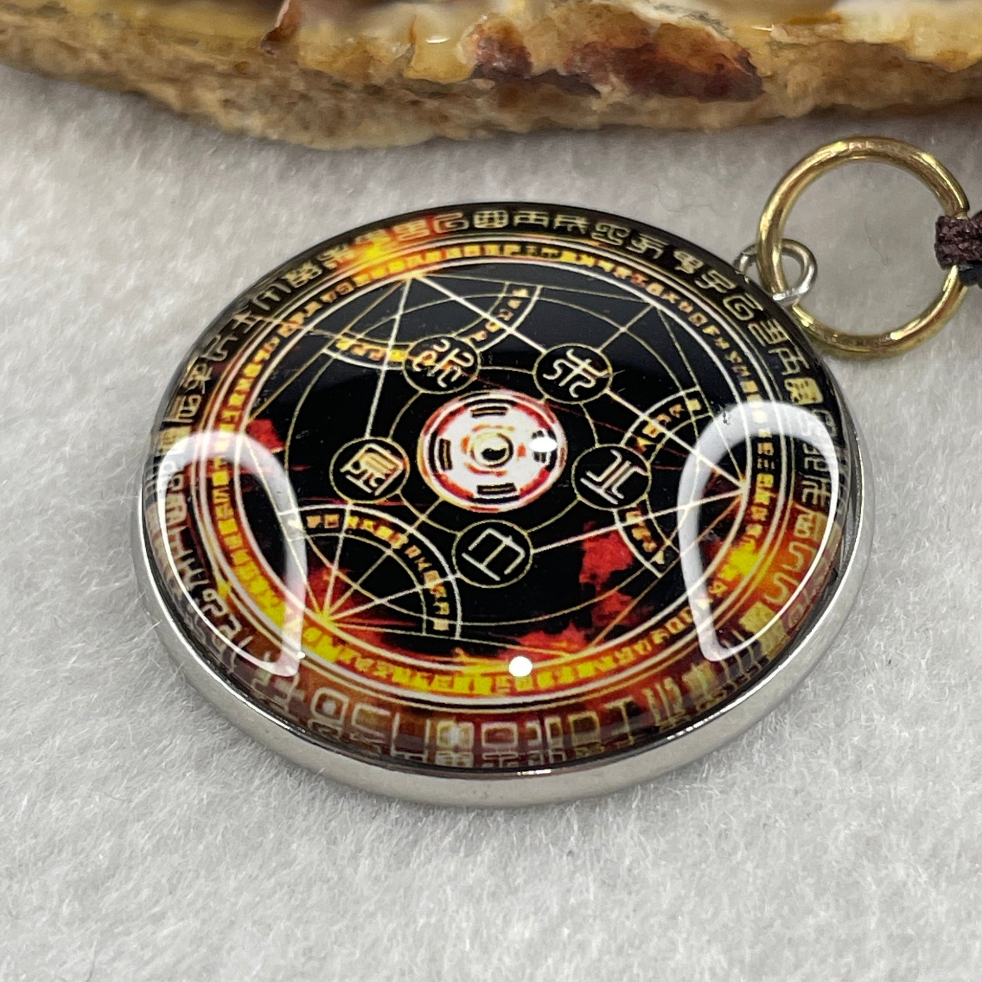 2026 Year of the Fire Horse Consecrated Six-pointed Seven Star Fortune Amulet for Luck Prosperity and Protection in Black string Key Chain 10.92g 31.7 by 7.1mm - Huangs Jadeite and Jewelry Pte Ltd