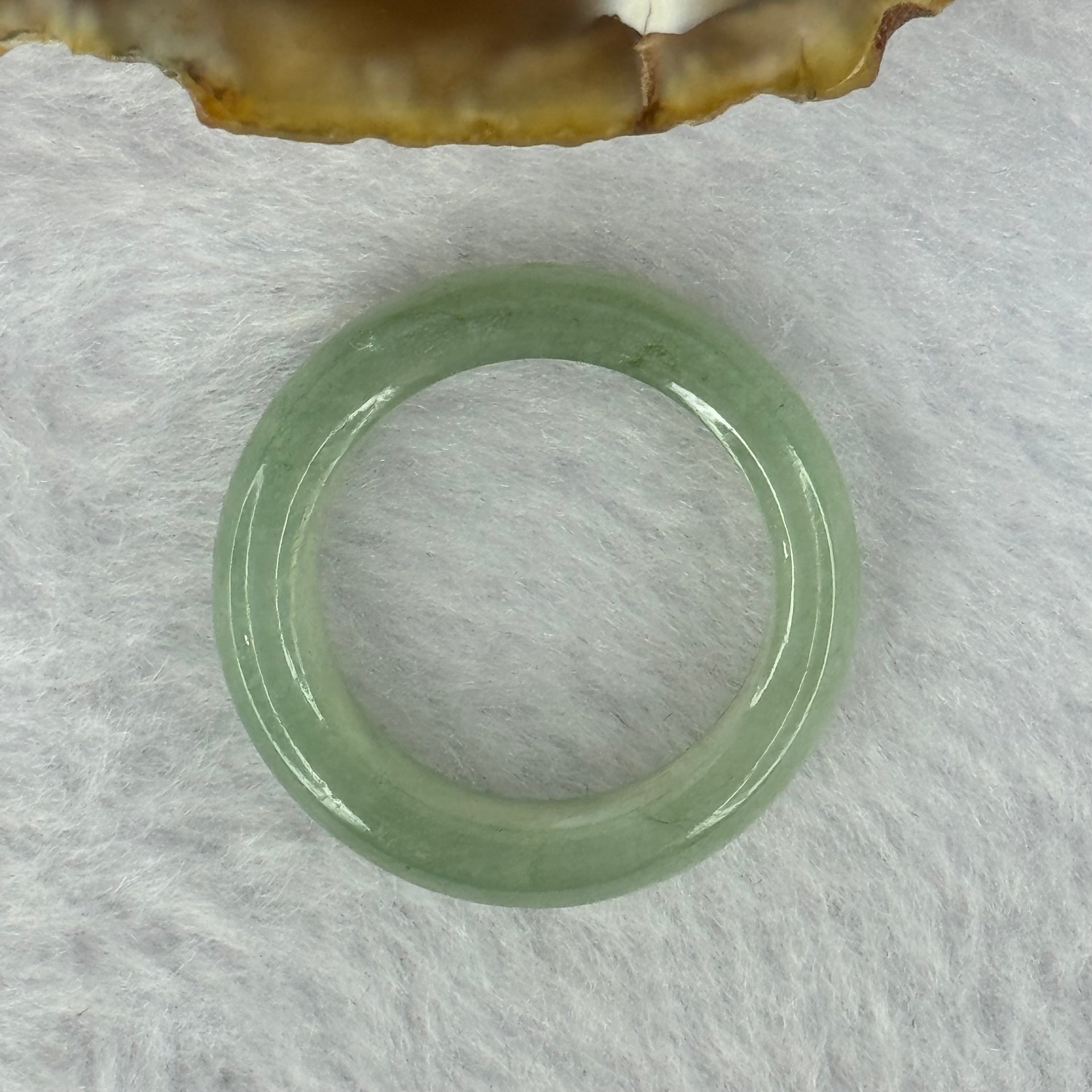 Type A Semi Icy Green Jadeite Ring 4.08g 6.1 by 3.5mm US7.25 HK16 - Huangs Jadeite and Jewelry Pte Ltd