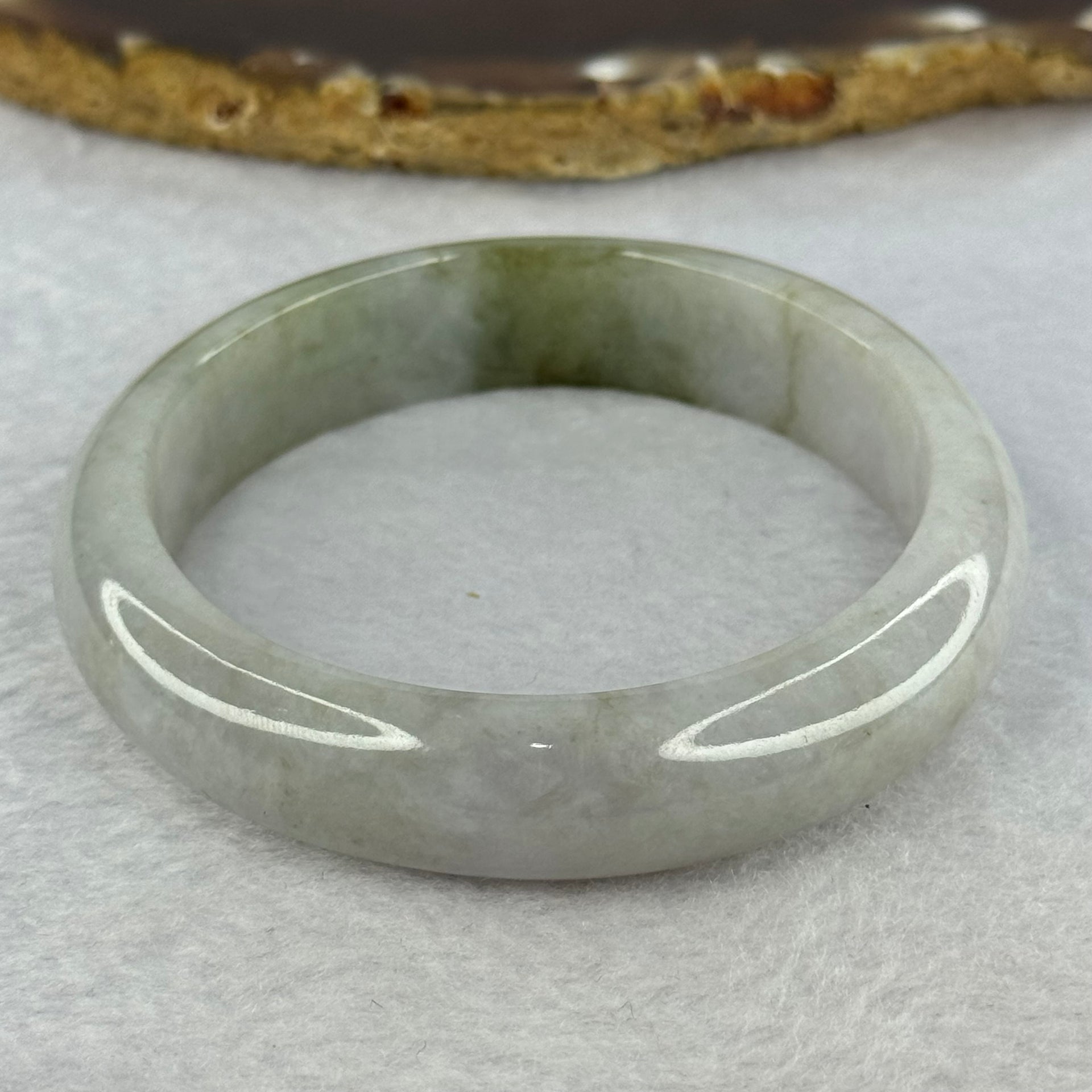 Type A Lavender with Green Patches Jadeite Bangle 56.41g Internal Diameter 55.7mm 13.6 by 8.3mm (Internal Lines) - Huangs Jadeite and Jewelry Pte Ltd