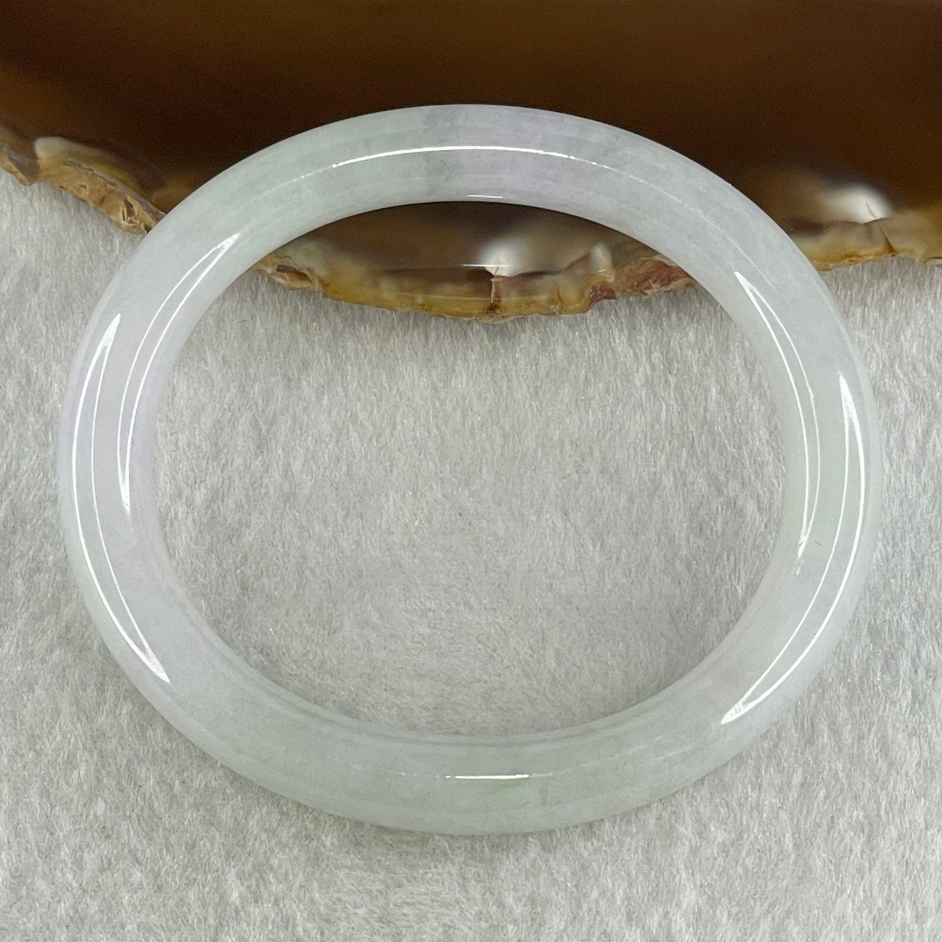 Type A Natural Light Lavender Light Green Jadeite Oval Bangle 37.95g Inner Diameter 54.6mm 9.3 by 8.7mm (Very Very Slight Internal Lines) - Huangs Jadeite and Jewelry Pte Ltd