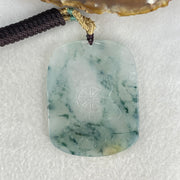 Type A Semi Icy Green with Lavender and Yellow and Blueish Green Piao Hua Jadeite Pendant 32.98g 59 by 46 by 5mm - Huangs Jadeite and Jewelry Pte Ltd