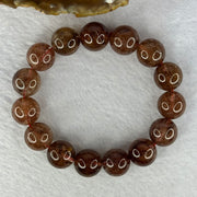 Natural Copper Rutilated Quartz Beads Bracelet 銅髮晶手镯 52.90g 17.5cm 14.mm 15 Beads - Huangs Jadeite and Jewelry Pte Ltd
