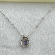 Natural Amethyst in S925 Sliver Necklace 1.85g by 5.5 by 3.6 by 2.2mm - Huangs Jadeite and Jewelry Pte Ltd