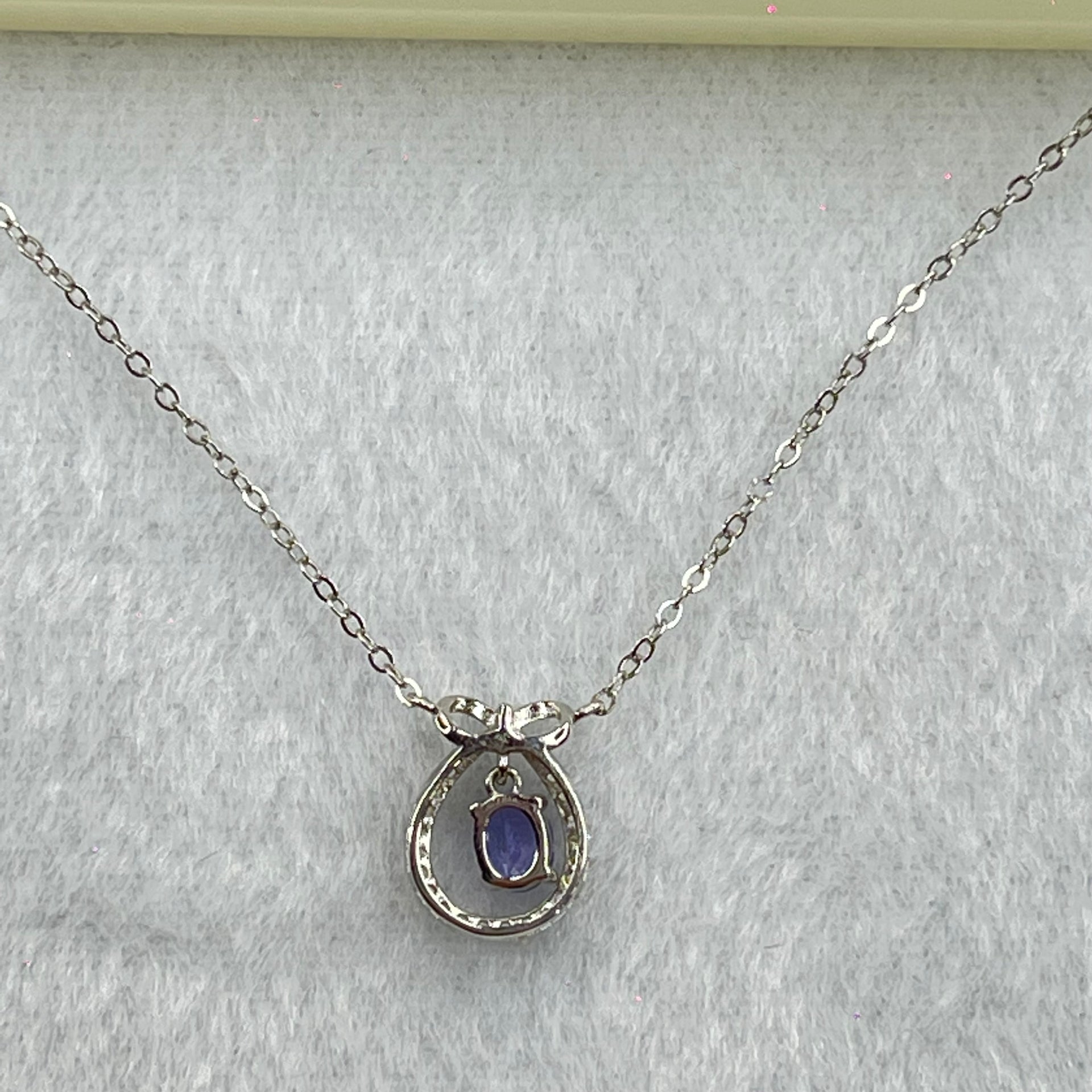 Natural Amethyst in S925 Sliver Necklace 1.85g by 5.5 by 3.6 by 2.2mm - Huangs Jadeite and Jewelry Pte Ltd