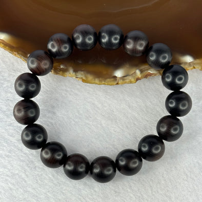 Rare Natural Lighting Strike Yabai Beads Bracelet 罕见天然雷击崖柏手链 11.60g 17.5cm 12.1mm 17 Beads
