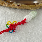 Type A Green with Lavender Jadeite Peanut Charm 1.78g 18.0 by 6.5mm - Huangs Jadeite and Jewelry Pte Ltd