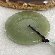 Natural Type A Green with Brownish Jadeite Double Ping An Kou Donut Pendant 20.64g 44.9 by 3.4mm - Huangs Jadeite and Jewelry Pte Ltd