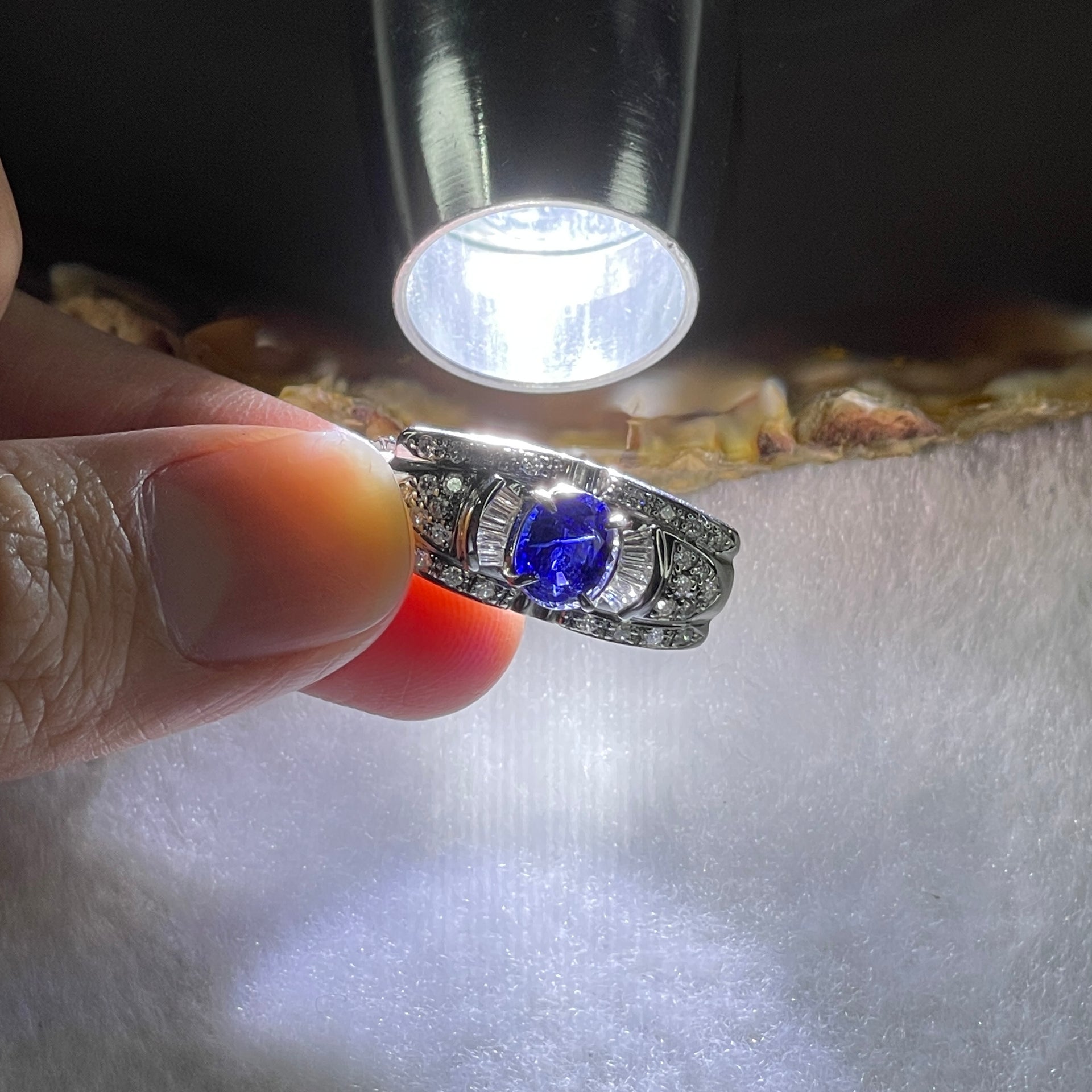High Grade Natural Royal Blue Sapphire 1.8ct Natural Diamonds 0.45ct Platinum PT950 Pendant 6.98g with PT900 Necklace 3.95g Max 44cm Adjustable Total 10.93g - Huangs Jadeite and Jewelry Pte Ltd