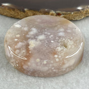 Natural Pink Flower Agate Set Bangle 104.16g Inner Diameter 56.0mm 10.8 by 5.2mm (Very Very Slight External Rough) - Huangs Jadeite and Jewelry Pte Ltd
