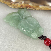 Type A Blueish Green Jadeite Goldfish Pendant 10.23g 37.0 by 22.11 by 7.4mm - Huangs Jadeite and Jewelry Pte Ltd