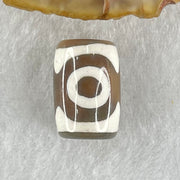 Natural Powerful Tibetan Old Oily Dark Brown With White Agate 3 Eyes Dzi Bead Heavenly Master (Tian Zhu) 三眼天诛 3.19g 15.7 by 10.8mm - Huangs Jadeite and Jewelry Pte Ltd