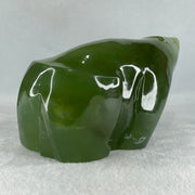 Natural Dark Green Serpentine Polar Bear Display 1991.7g 195.0 by 87.1 by 95.0mm - Huangs Jadeite and Jewelry Pte Ltd