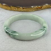 Type A Light Green with Green Piao Hua and Brown Spot Jadeite Bangle Internal Diameter 58.7mm 55.08g 12.4 by 8.5mm (Close to Perfect) - Huangs Jadeite and Jewelry Pte Ltd