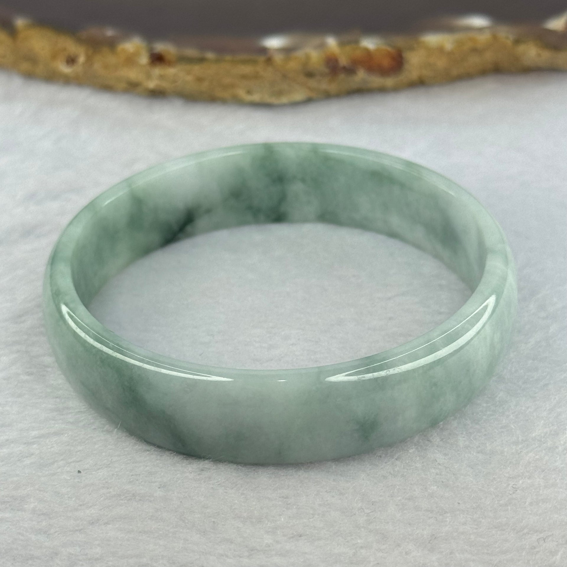 Type A Deep Green and Lavender Piao Hua Jadeite Bangle 27.61g Internal Diameter 52.4mm 12.6 by 5.5mm (Internal Line) - Huangs Jadeite and Jewelry Pte Ltd