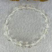 Natural Clear Quartz Beads with Inscription Bracelet 17.91g 15cm 8.4mm 23 Beads - Huangs Jadeite and Jewelry Pte Ltd