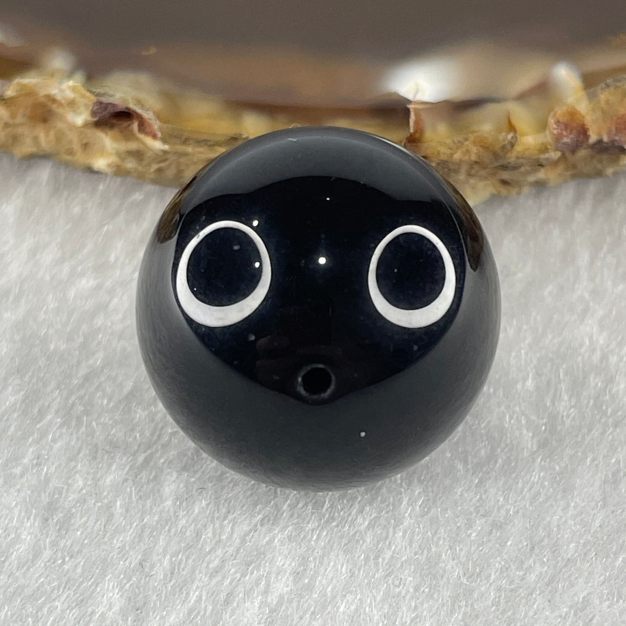 Natural Black Moldavite Meteorite Crystal Loose Single Bead 20.4mm