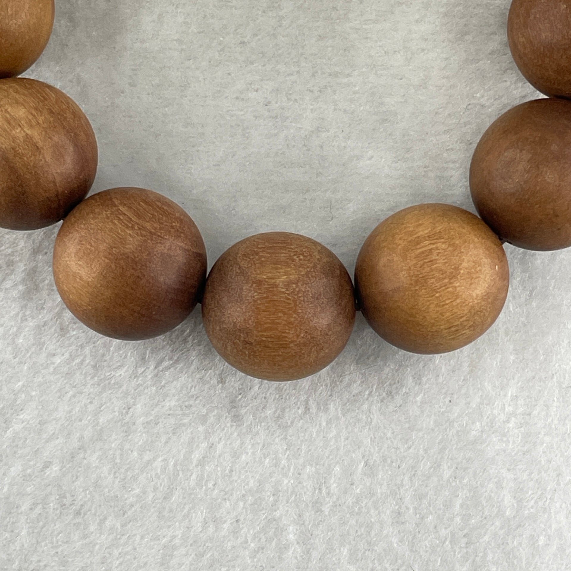 Certified Natural Sandalwood Beads Bracelet 52.52g 18cm 20.0mm 12Beads - Huangs Jadeite and Jewelry Pte Ltd