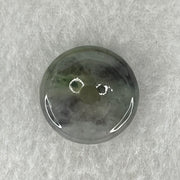 Type A Icy Wuji Grey Jadeite Ping An Kou Donut Charm Pendant 3.55g 17.5 by 5.5mm - Huangs Jadeite and Jewelry Pte Ltd