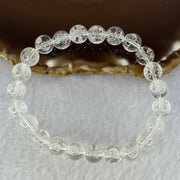 Natural Clear Quartz Beads with Inscription Bracelet 17.96g 16.5cm 8.4mm 23 Beads - Huangs Jadeite and Jewelry Pte Ltd