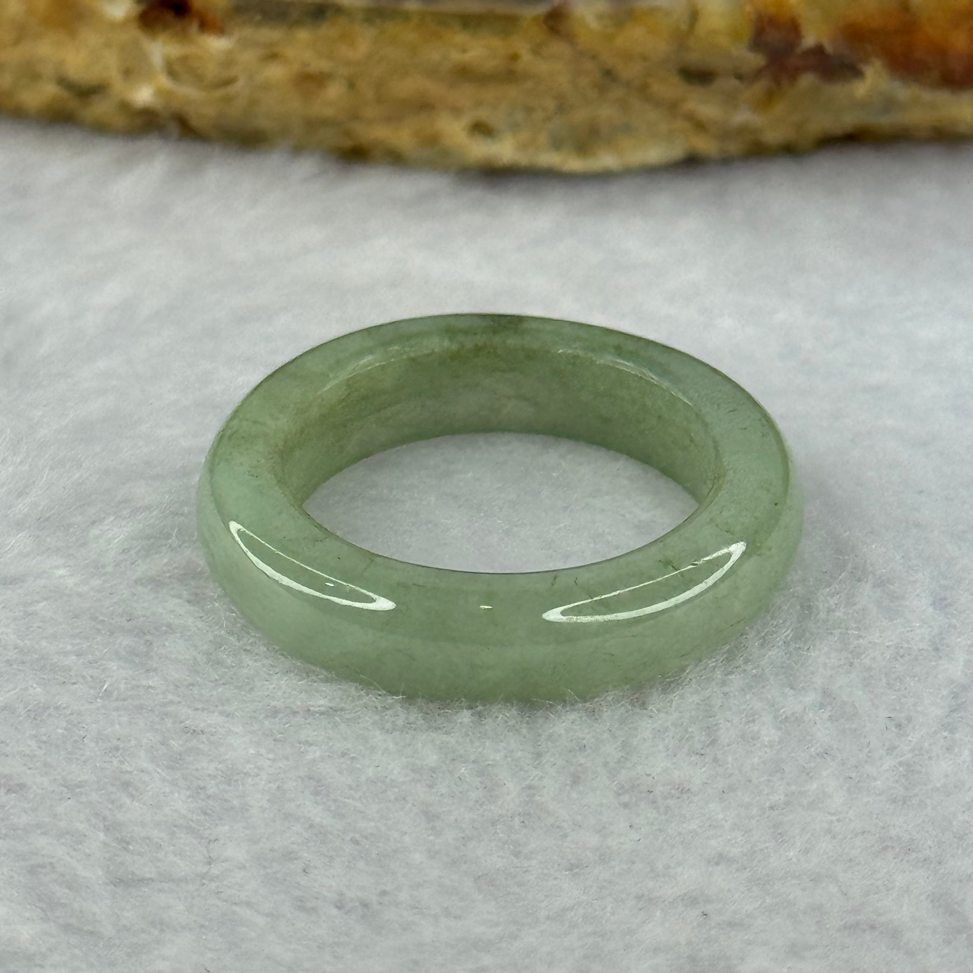 Type A Green Jadeite Ring 3.45g 5.2 by 3.8mm US7 HK15.5 - Huangs Jadeite and Jewelry Pte Ltd