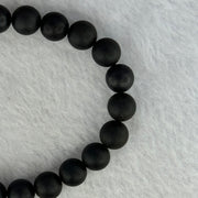Natural Dark Matt Black Amber Beads Bracelet 天然大黑天翁琥珀手链 6.31g 14.5cm 8.2mm 22 Beads - Huangs Jadeite and Jewelry Pte Ltd