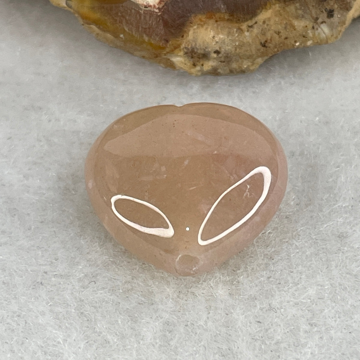 Natural Pinkish Flower Agate Heart Charm Pendant | Sculpted Cherry Blossom Quartz Love & Growth Talisman (2.92g | 15.8 x 16.5 x 8.0mm)