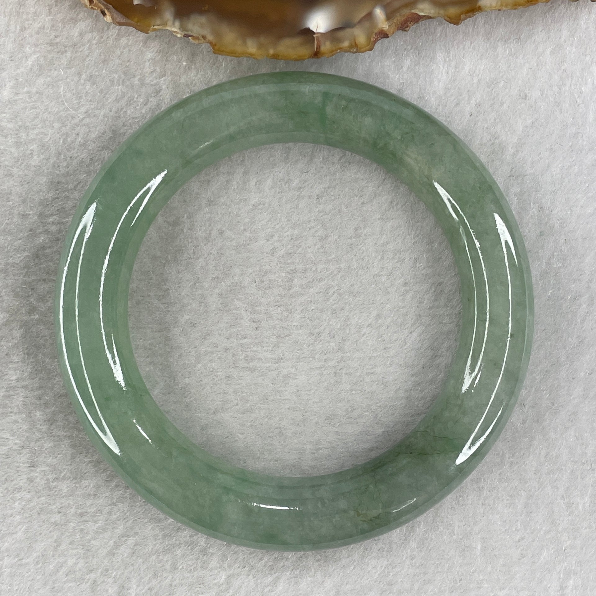 Certified Type A Full Green Jadeite Bangle Internal Diameter 50.2mm 57.85g 11.0 by 10.8mm (Very Slight External Lines) - Huangs Jadeite and Jewelry Pte Ltd