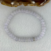 Type A Semi Icy Light Lavender Jadeite Beads Bracelet 16.63g 14.5cm 6.5cm 42 Beads - Huangs Jadeite and Jewelry Pte Ltd