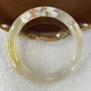 Natural Faint Yellow Flower Agate Bangle 52.77g Internal Diameter 60.6mm 11.0 by 10.7mm (Perfect) - Huangs Jadeite and Jewelry Pte Ltd