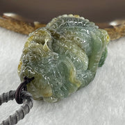 Type A Green with Yellow Patches Jadeite Dragon Pendant 97.19g 57.7 by 34.2 by 34.4mm - Huangs Jadeite and Jewelry Pte Ltd