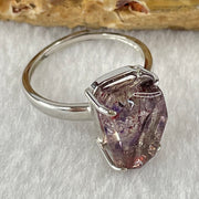 Natural Super 7 in S925 Sliver Ring (Adjustable Size) 3.21g 14.3 by 9.2 by 6.5mm - Huangs Jadeite and Jewelry Pte Ltd