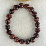 Natural Red Tiger's Eye Quartz Beads Bracelet 28.99g 16cm 10.3mm 19 Beads - Huangs Jadeite and Jewelry Pte Ltd